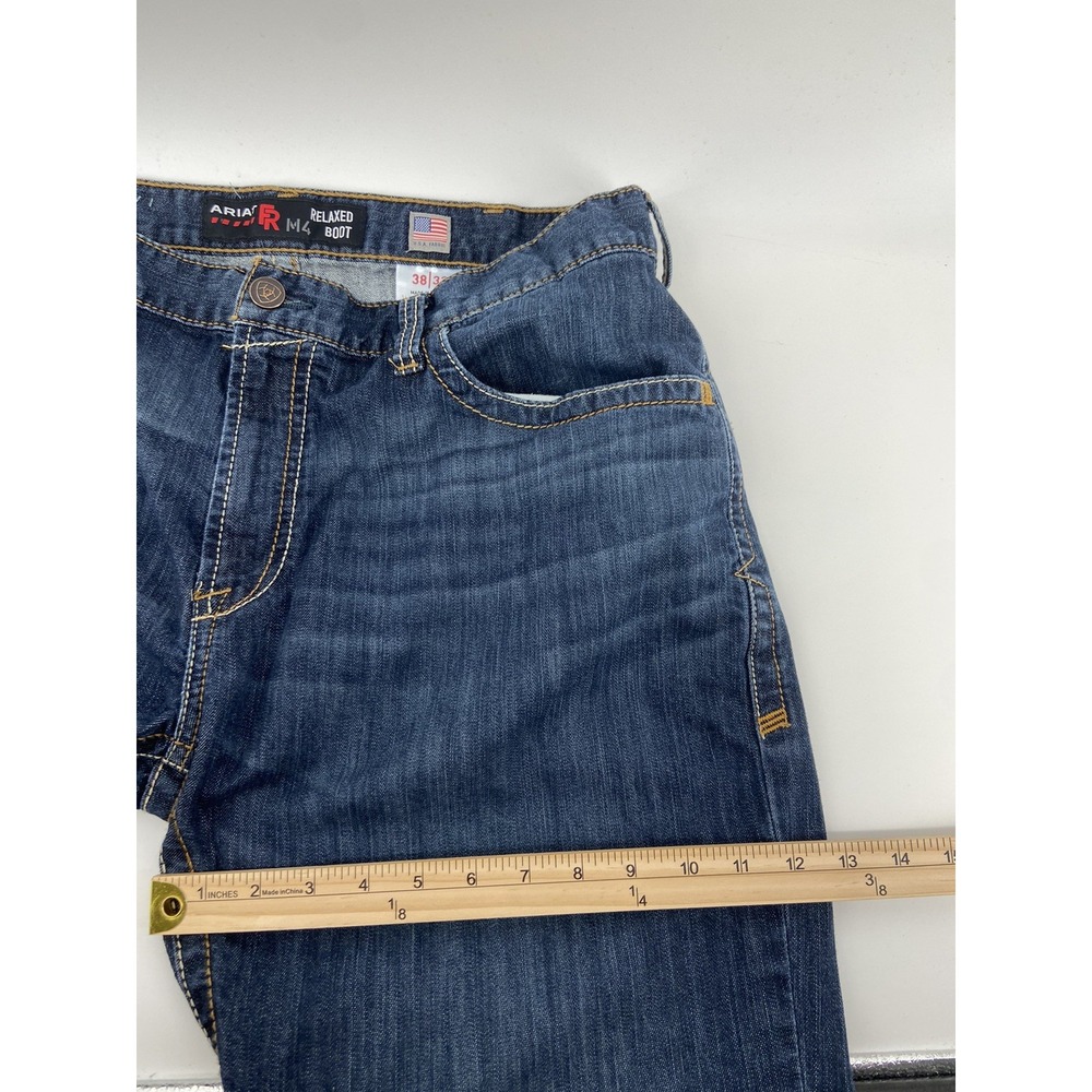 Ariat FR Jeans Mens 38x32 Blue M4 Relaxed Boot Work Fire Resistant Denim Cowboy - Picture 8 of 13